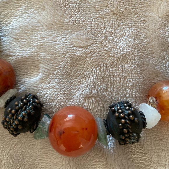 Unique Ivory and Jade Necklace - Picture 2 of 3